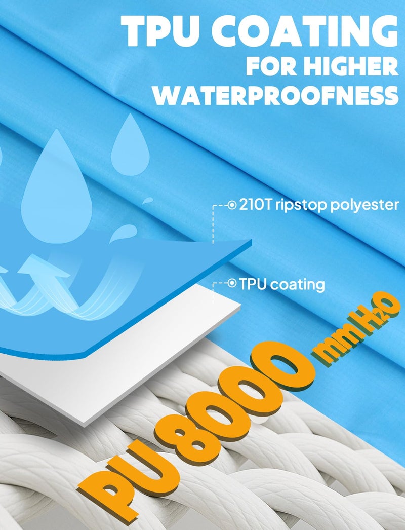 ANYOO Hooded Rain Poncho for Adults Waterproof Lightweight Rain Coats for Men Women Reusable Rain Jacket for Emergency Camping Outdoor Activities - Image 3